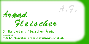 arpad fleischer business card